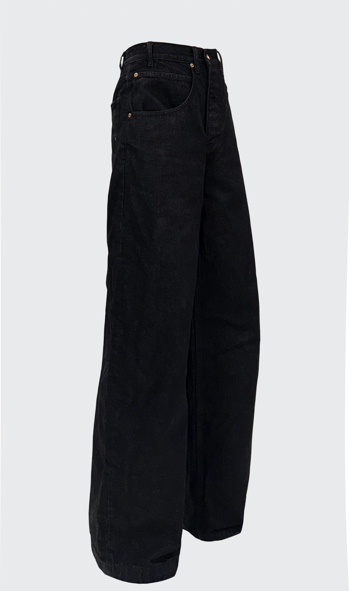 BLACK LOPSIDED JEAN