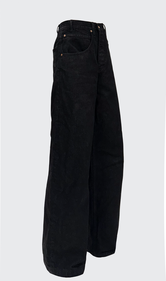 BLACK LOPSIDED JEAN